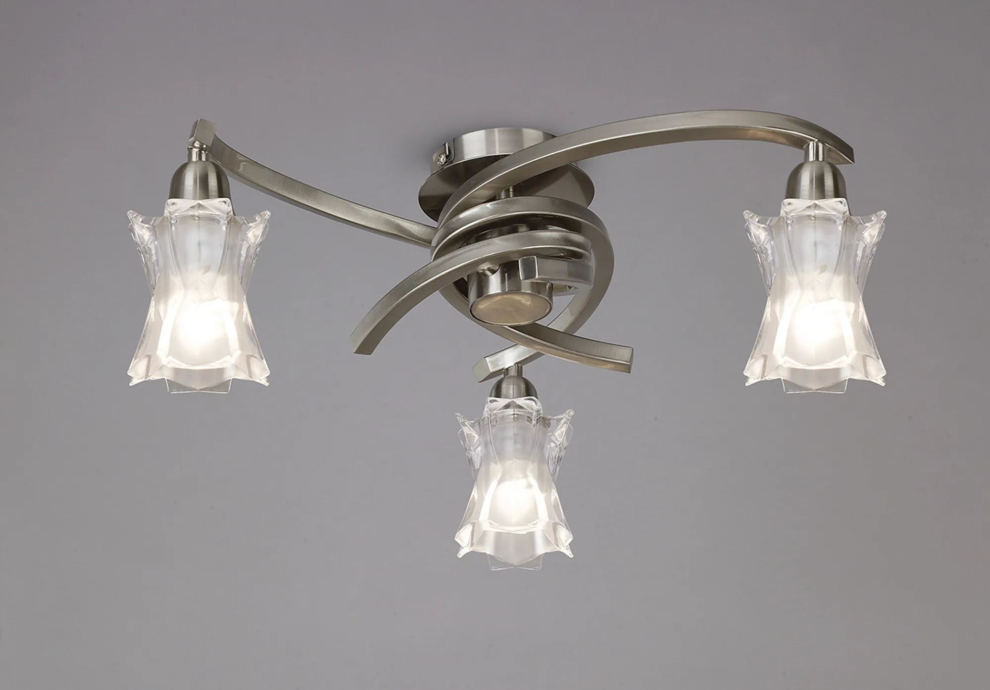 Alaska GU10 Satin Nickel Ceiling Lights Mantra Semi Flush Fittings